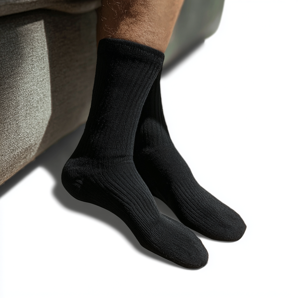Men's Non-elastic Bind-top Diabetic Crew Socks